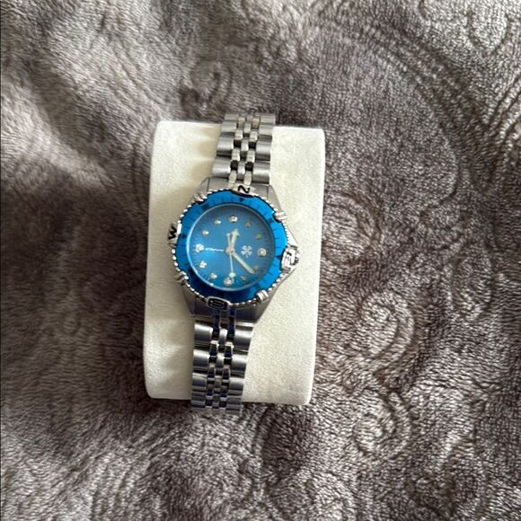 Clove Silver Blue Stainless Steel Watch - Picture 1 of 5
